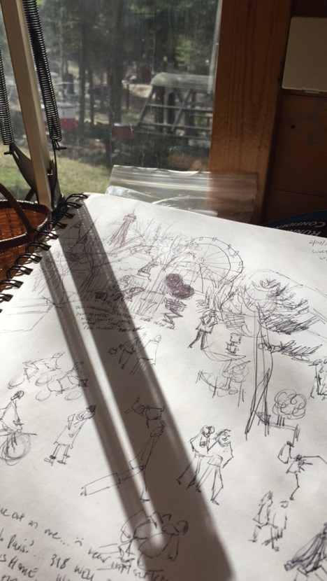 JardinDesTuilieresSketchSunStrmingIN