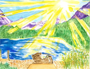 Poppa Bear and Cub iPad Bear card