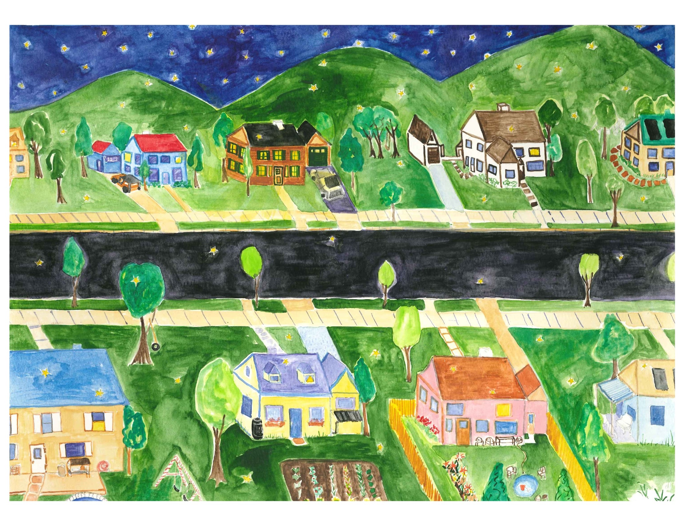 Green Queen at night